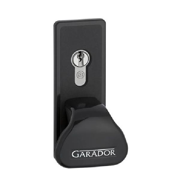 Garador standard black synthetic handle and back plate for GRP & Timber panel garage doors