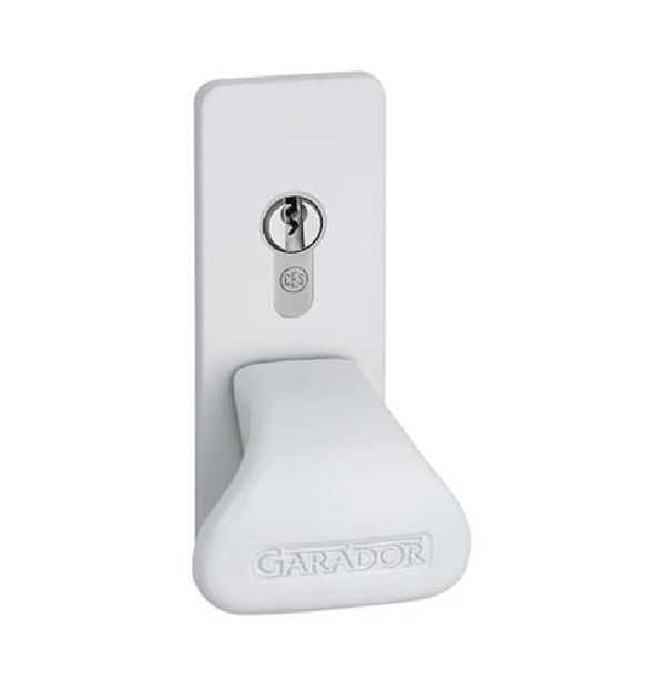 Garador white handle and back plate for GRP & Timber panel garage doors